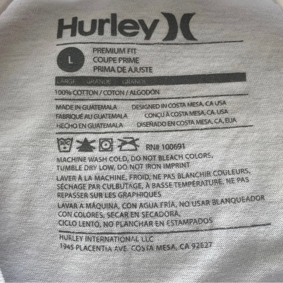 HURLEY Unique Beach Tee Shirt Men L Large - Picture 4 of 5